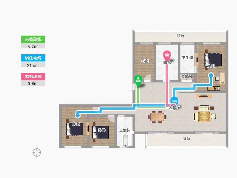 浙江省-杭州市-励骏花园-168.00-户型库-动静线