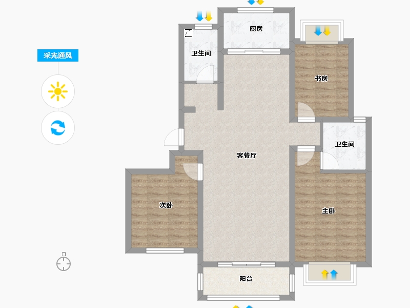 山西省-运城市-盛世花园-92.12-户型库-采光通风