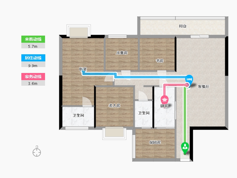 广西壮族自治区-崇左市-中都幸福里-113.58-户型库-动静线