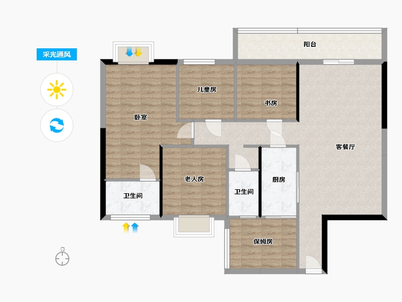 广西壮族自治区-崇左市-中都幸福里-113.58-户型库-采光通风