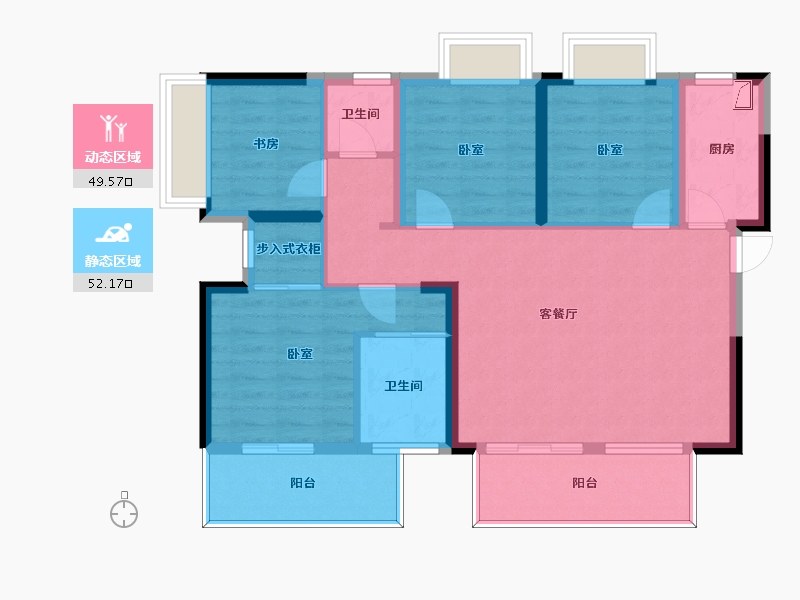 广西壮族自治区-南宁市-光明城市-90.82-户型库-动静分区