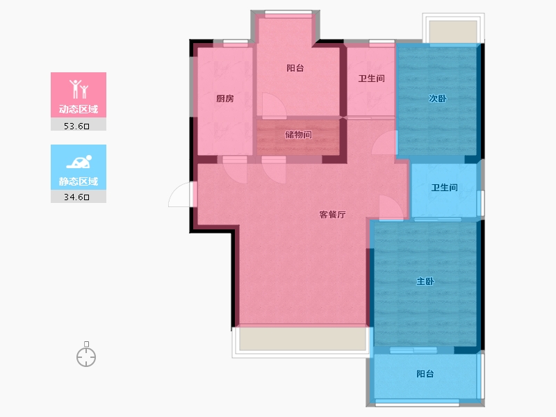 江苏省-常州市-锦绣天地-78.61-户型库-动静分区