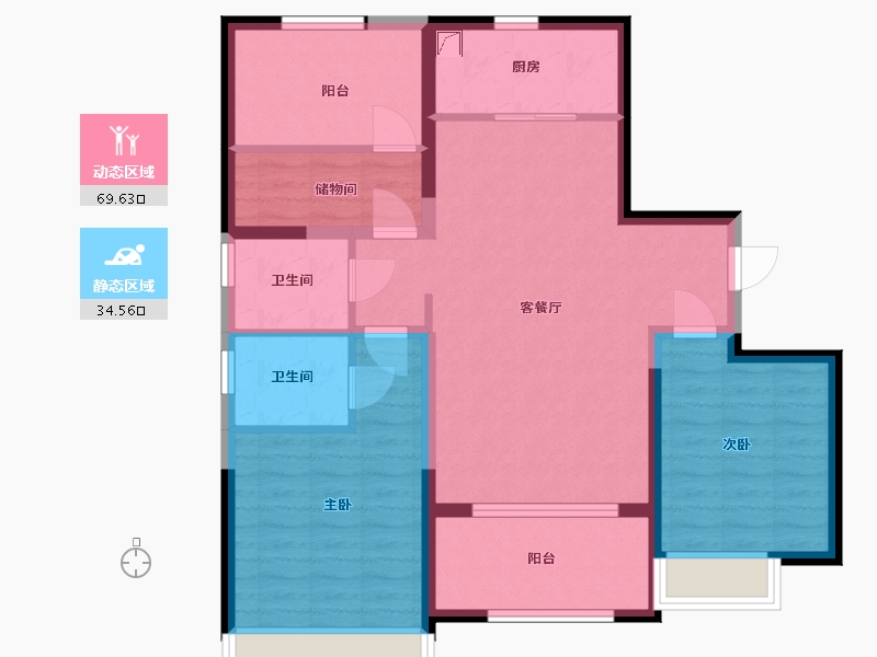 江苏省-常州市-锦绣天地-93.00-户型库-动静分区