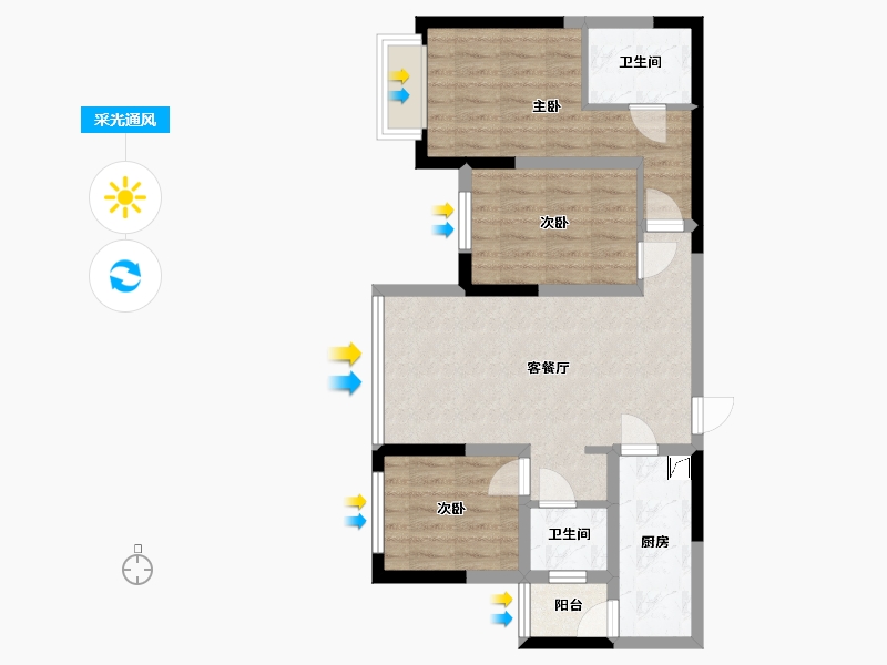 四川省-眉山市-新城悦隽天骄-67.43-户型库-采光通风