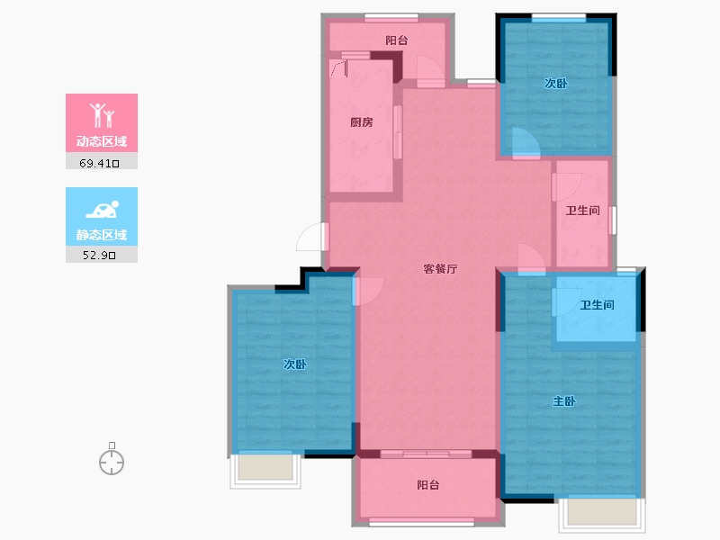 江苏省-苏州市-建屋海德公园-108.80-户型库-动静分区