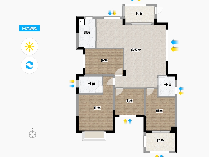 福建省-宁德市-御景华庭-116.71-户型库-采光通风