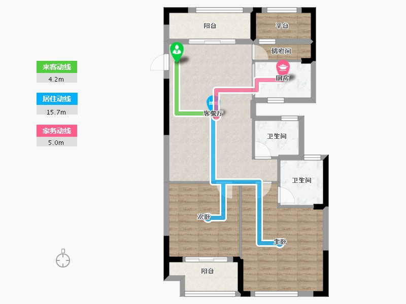 浙江省-嘉兴市-信达翰林兰庭-89.00-户型库-动静线