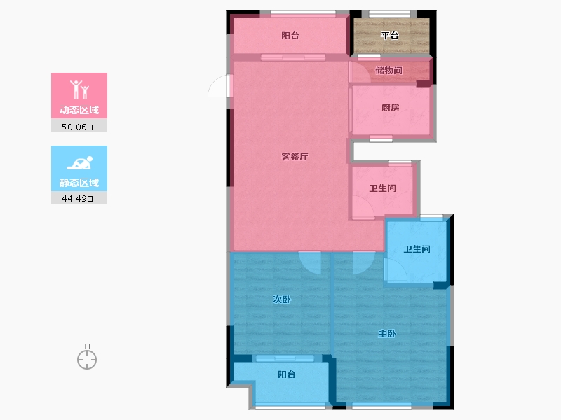 浙江省-嘉兴市-信达翰林兰庭-89.00-户型库-动静分区