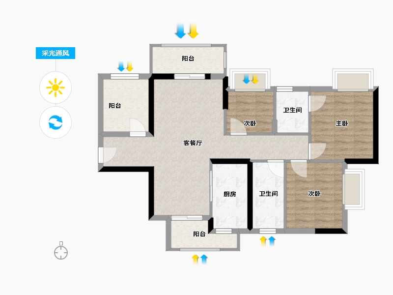 广东省-肇庆市-西城星荟-81.09-户型库-采光通风