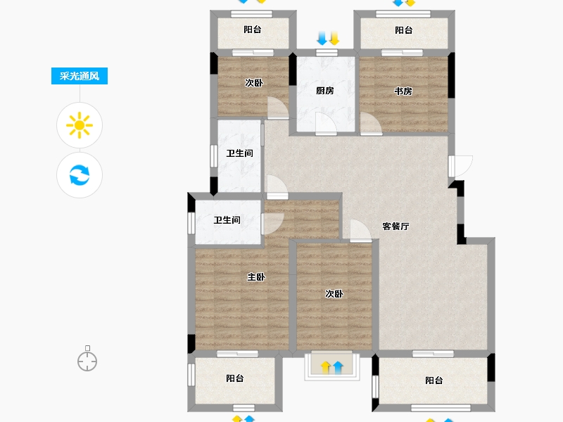 浙江省-金华市-保集·外滩-112.00-户型库-采光通风