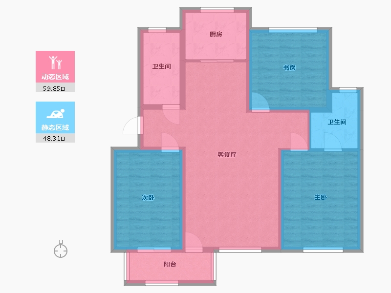 浙江省-金华市-金圆·上都-96.84-户型库-动静分区