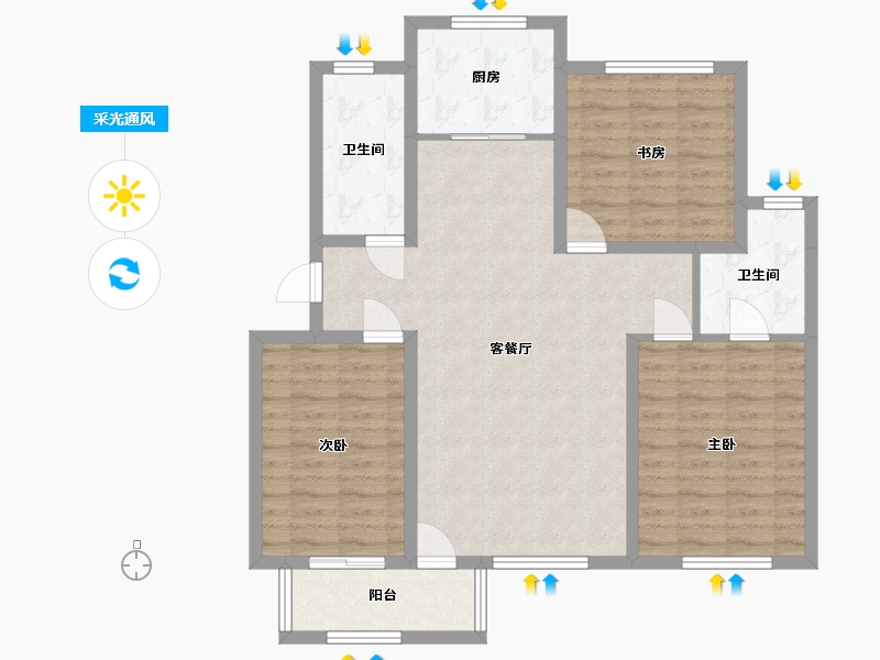 浙江省-金华市-金圆·上都-96.84-户型库-采光通风