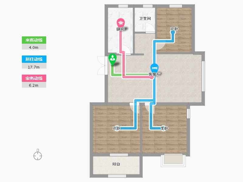 浙江省-绍兴市-潜溪壹号-88.62-户型库-动静线