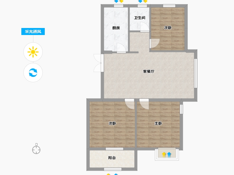 浙江省-绍兴市-潜溪壹号-88.62-户型库-采光通风