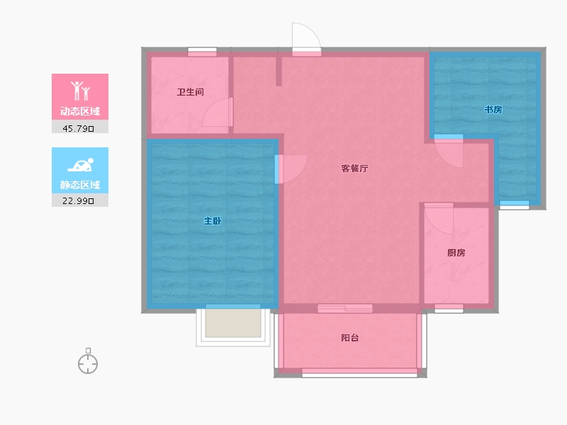 浙江省-衢州市-民泰美林小镇-60.80-户型库-动静分区