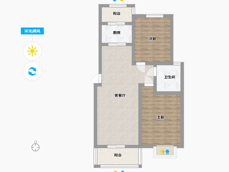 浙江省-衢州市-民泰美林小镇-71.50-户型库-采光通风