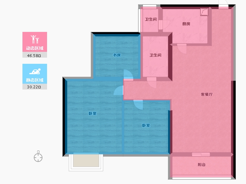 广西壮族自治区-南宁市-龙光君悦华庭-67.00-户型库-动静分区