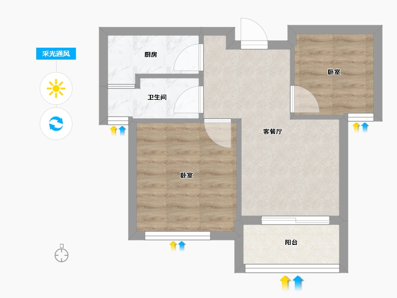 广西壮族自治区-北海市-中安止泊园-38.53-户型库-采光通风