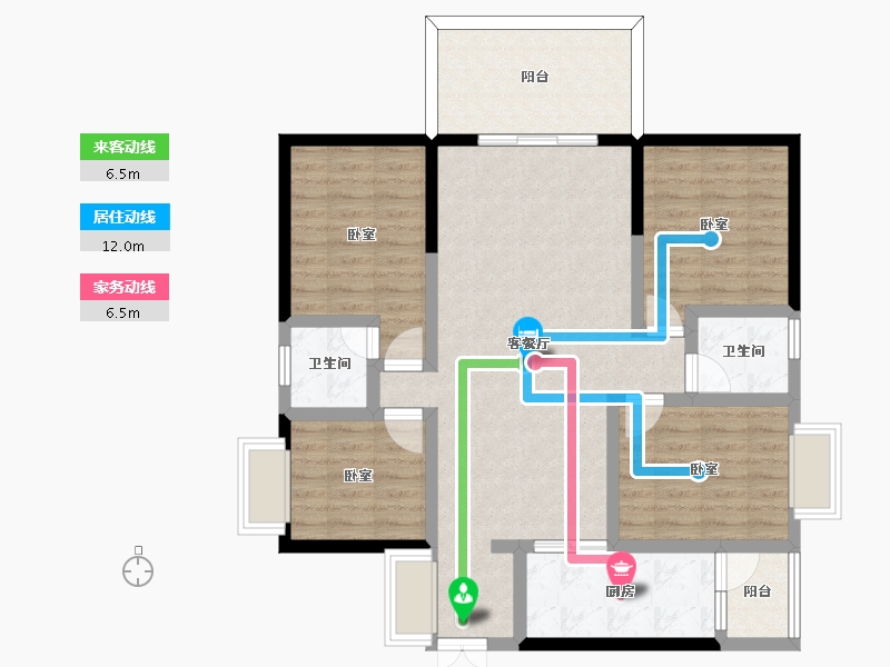 贵州省-黔南布依族苗族自治州-南州国际清华苑-97.90-户型库-动静线