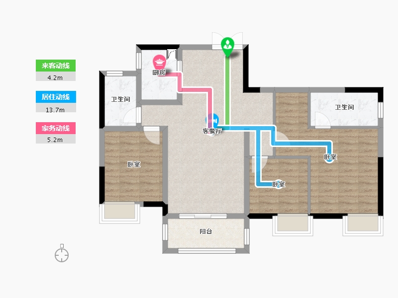 湖北省-武汉市-地铁盛观尚城-91.31-户型库-动静线