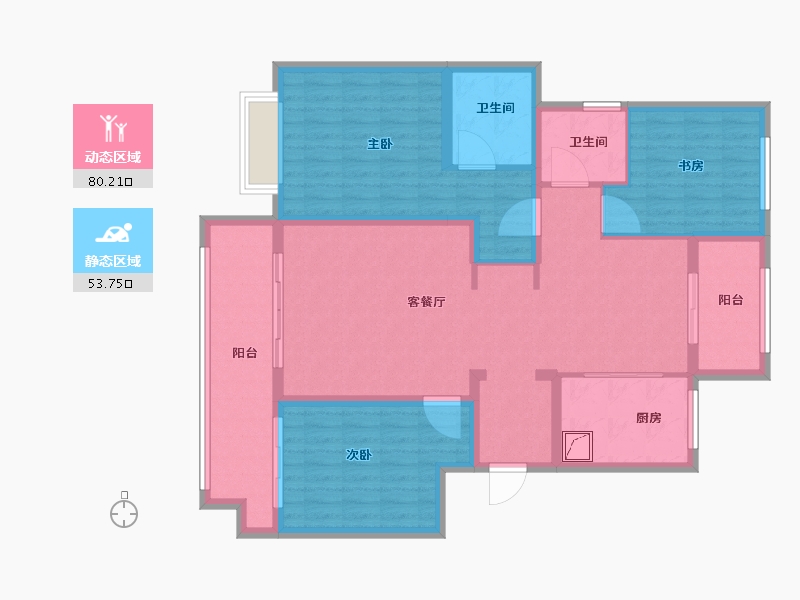 新疆维吾尔自治区-阿克苏地区-江南御-120.01-户型库-动静分区