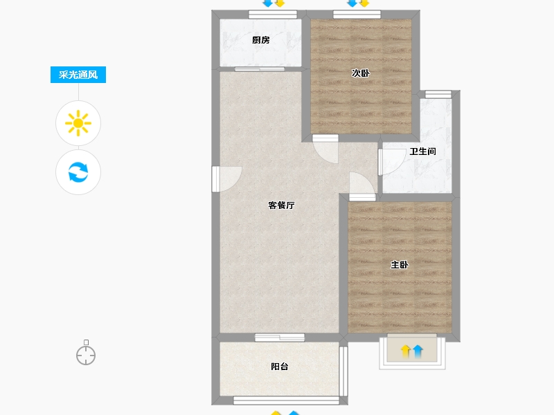 浙江省-衢州市-民泰美林小镇-65.90-户型库-采光通风