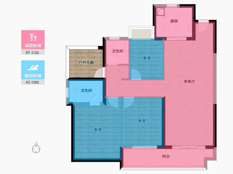 广东省-清远市-保利花园阅江府-102.02-户型库-动静分区