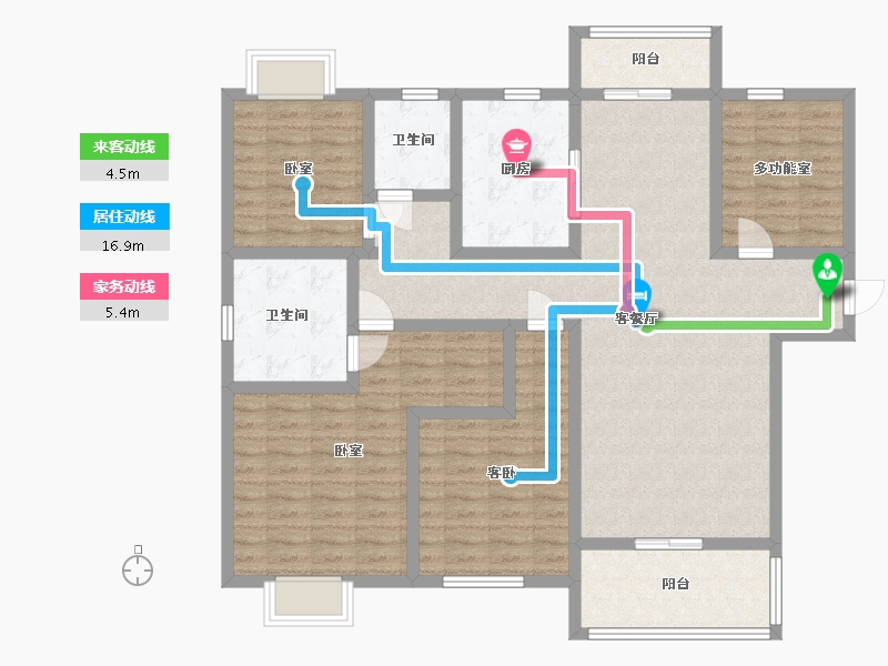 江苏省-宿迁市-翡翠蓝湾-128.00-户型库-动静线