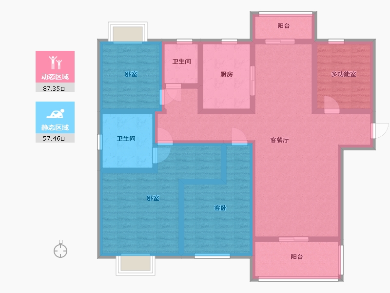 江苏省-宿迁市-翡翠蓝湾-128.00-户型库-动静分区