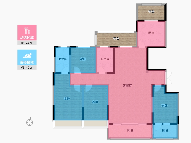 山东省-淄博市-橡树黄金城-143.00-户型库-动静分区