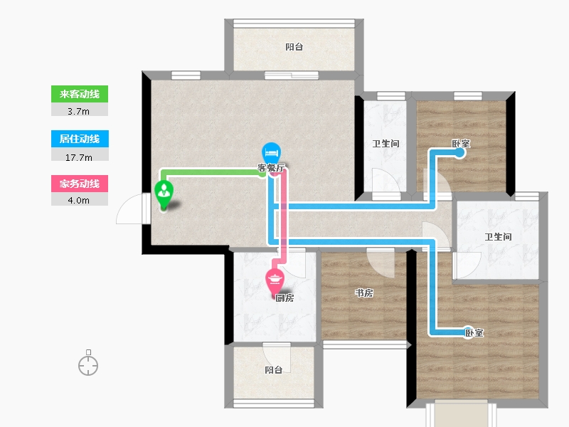 广西壮族自治区-南宁市-龙光君悦华庭-77.14-户型库-动静线