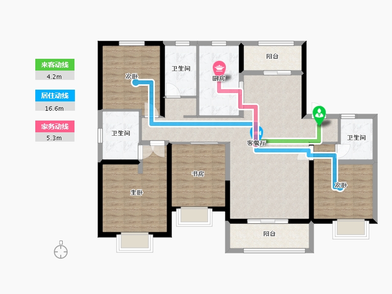 陕西省-西安市-绿地新里城-120.00-户型库-动静线