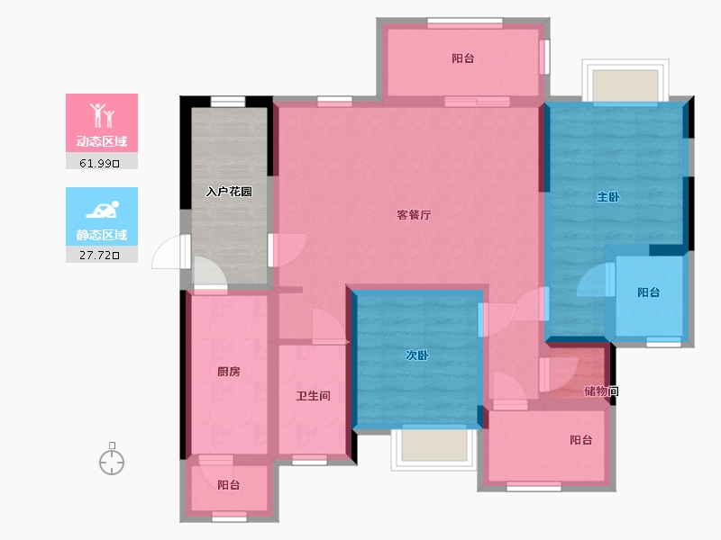 四川省-宜宾市-丽雅上游城-85.31-户型库-动静分区