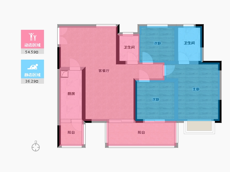 重庆-重庆市-中建·瑜和城-79.61-户型库-动静分区