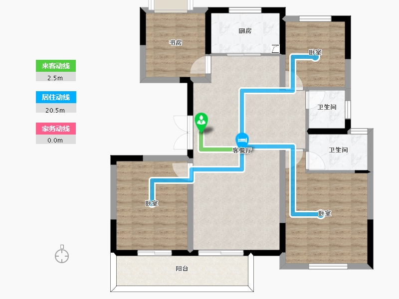 江苏省-扬州市-瘦西湖花园-101.36-户型库-动静线