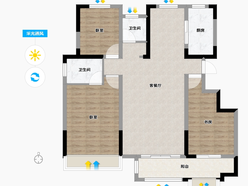 山东省-滨州市-中梁首府-100.00-户型库-采光通风