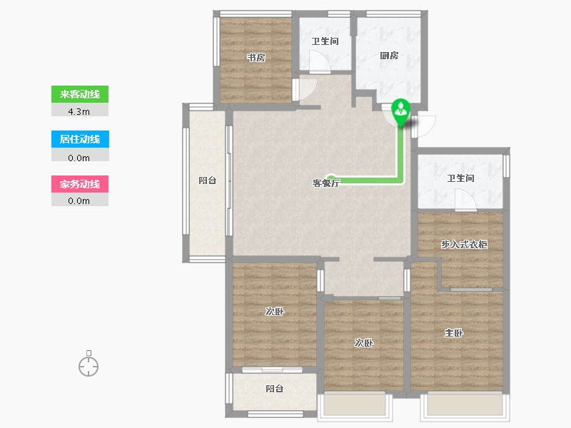 浙江省-杭州市-中南君奥时代-119.99-户型库-动静线