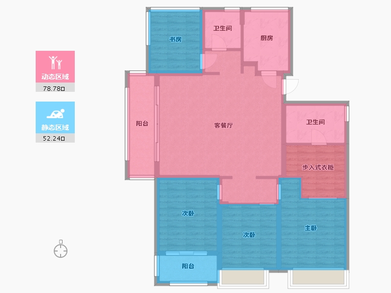 浙江省-杭州市-中南君奥时代-119.99-户型库-动静分区