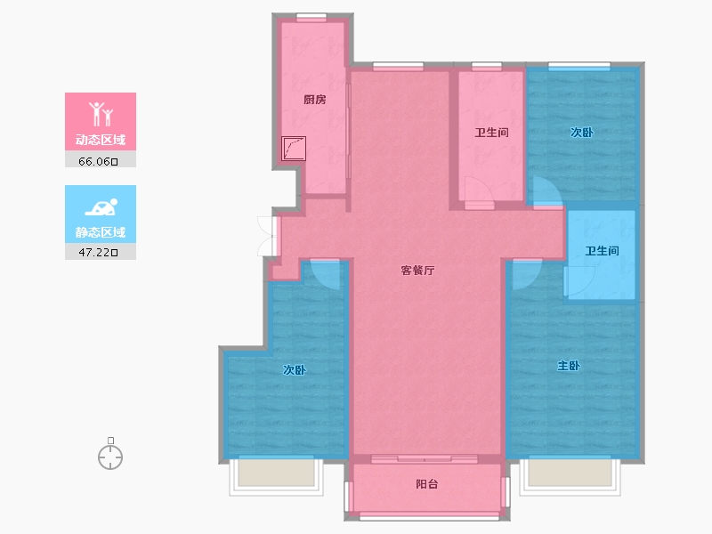 吉林省-松原市-鸿盛国际城-101.42-户型库-动静分区