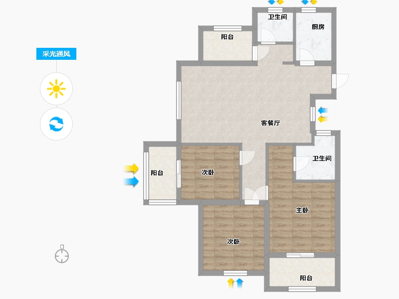 江苏省-盐城市-天居上尚城-89.40-户型库-采光通风