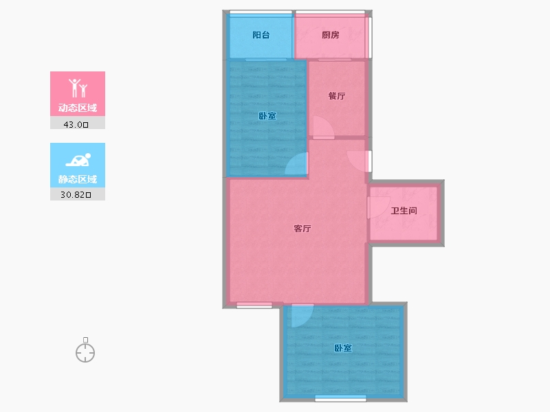 辽宁省-大连市-星台花园一期-67.10-户型库-动静分区