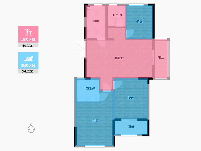 浙江省-绍兴市-锦江丁香园-92.50-户型库-动静分区