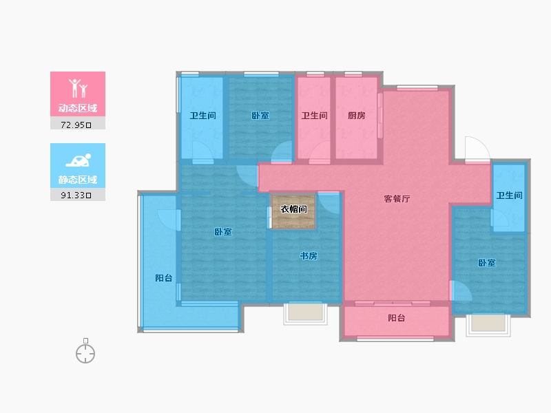 山东省-济南市-蓝石大溪地-149.49-户型库-动静分区