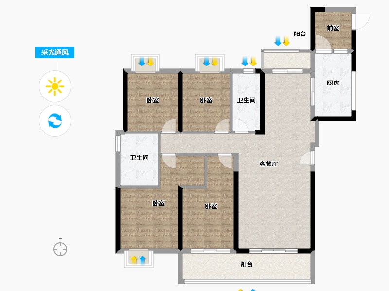 江西省-南昌市-富力-129.99-户型库-采光通风