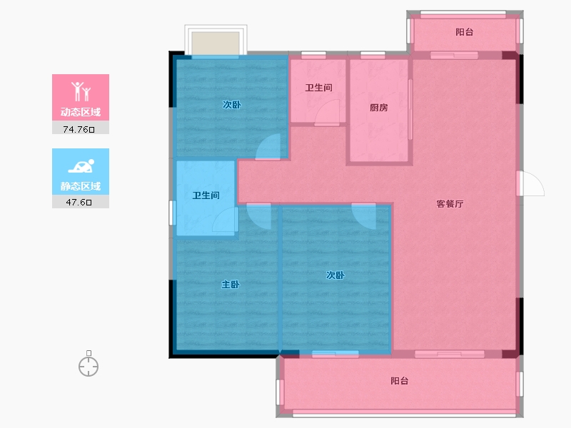 湖北省-天门市-汉旺世纪城-112.14-户型库-动静分区