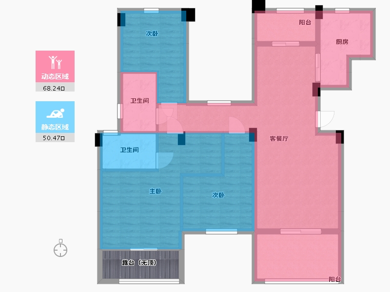 浙江省-湖州市-奥园壹号-111.24-户型库-动静分区