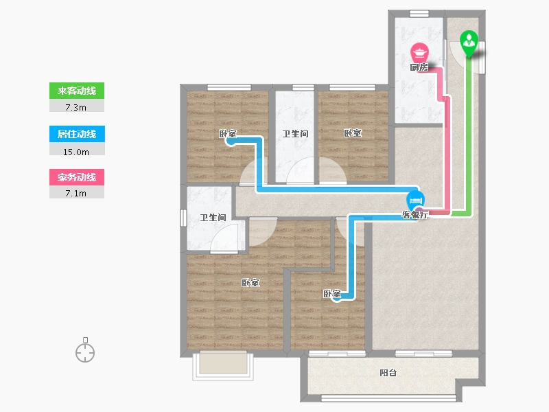 河南省-洛阳市-中骏雍景湾-108.99-户型库-动静线