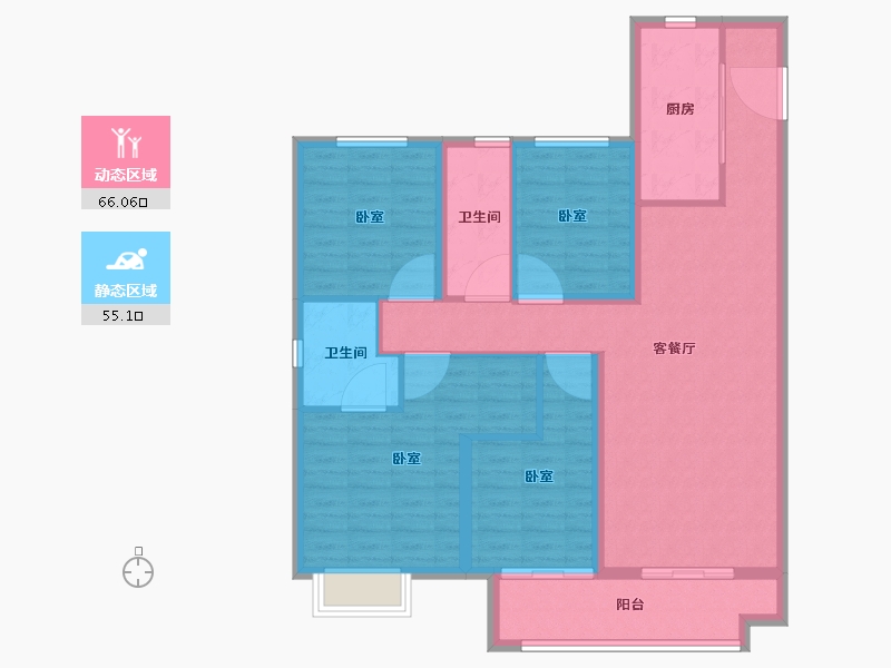 河南省-洛阳市-中骏雍景湾-108.99-户型库-动静分区