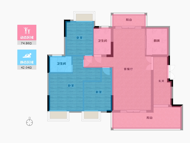 湖北省-宜昌市-名都状元府-105.00-户型库-动静分区