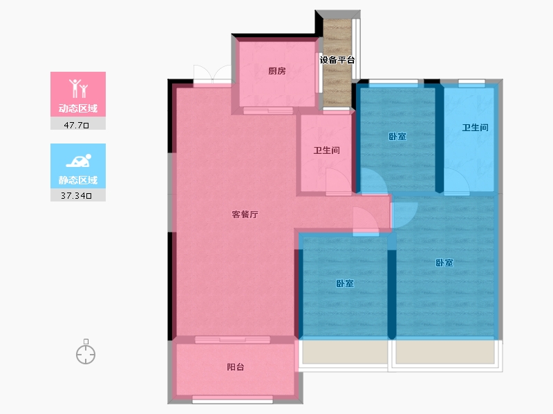 湖北省-十堰市-汉成世家-77.83-户型库-动静分区